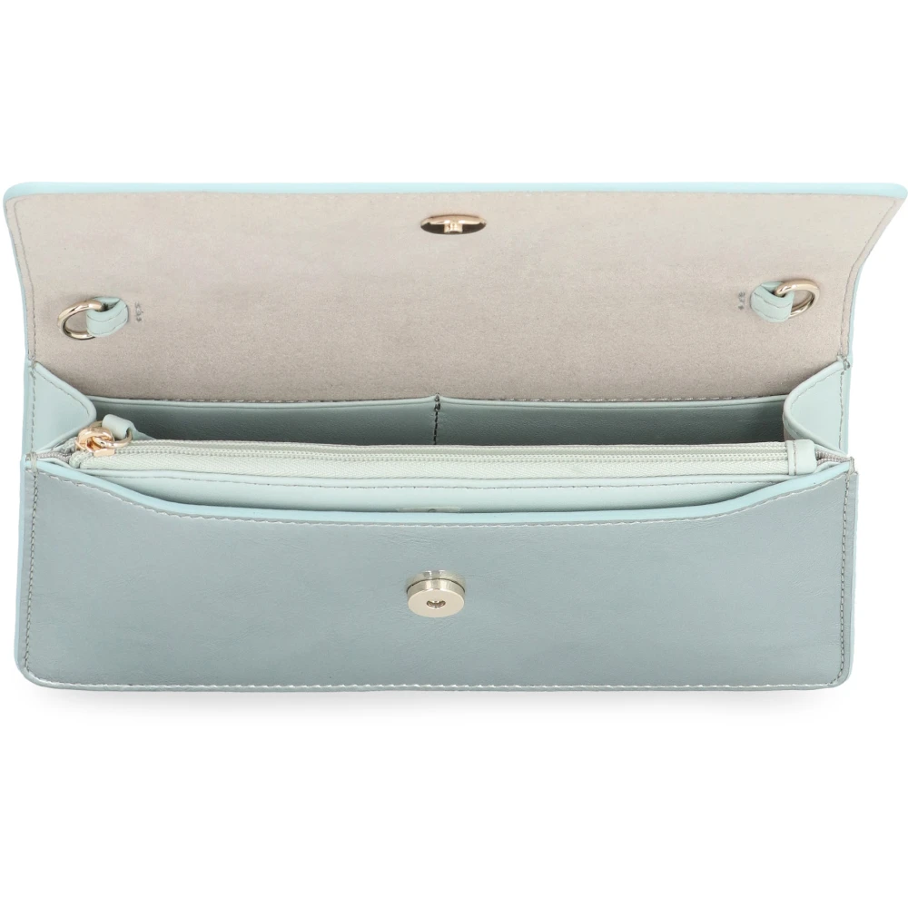 Furla Diamante Leren Clutch met Kettingband Blue Dames