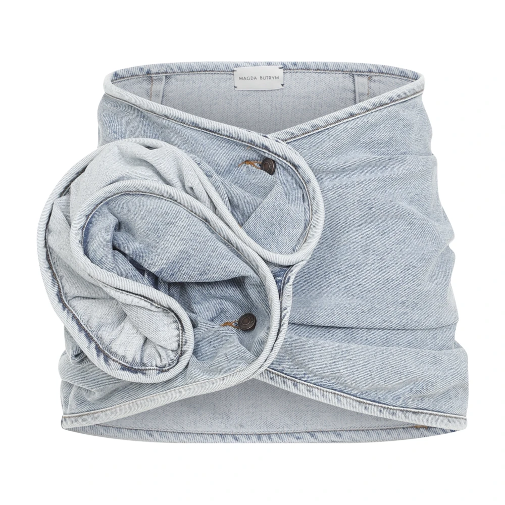 Magda Butrym Blauwe Katoenen Rok Aw24 Blue Dames
