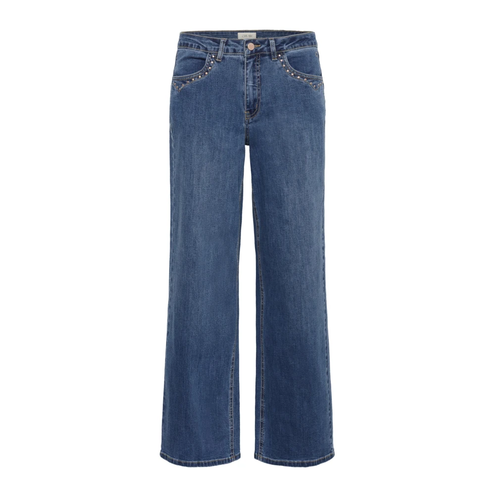Cream Kvinno Blå Jeans Dam, W27 L32, Denim, Wide Jeans