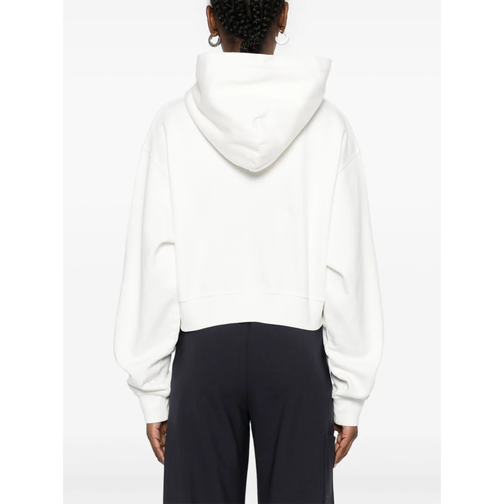 Aspesi Logo Print Cropped Hoodie Beige Dames