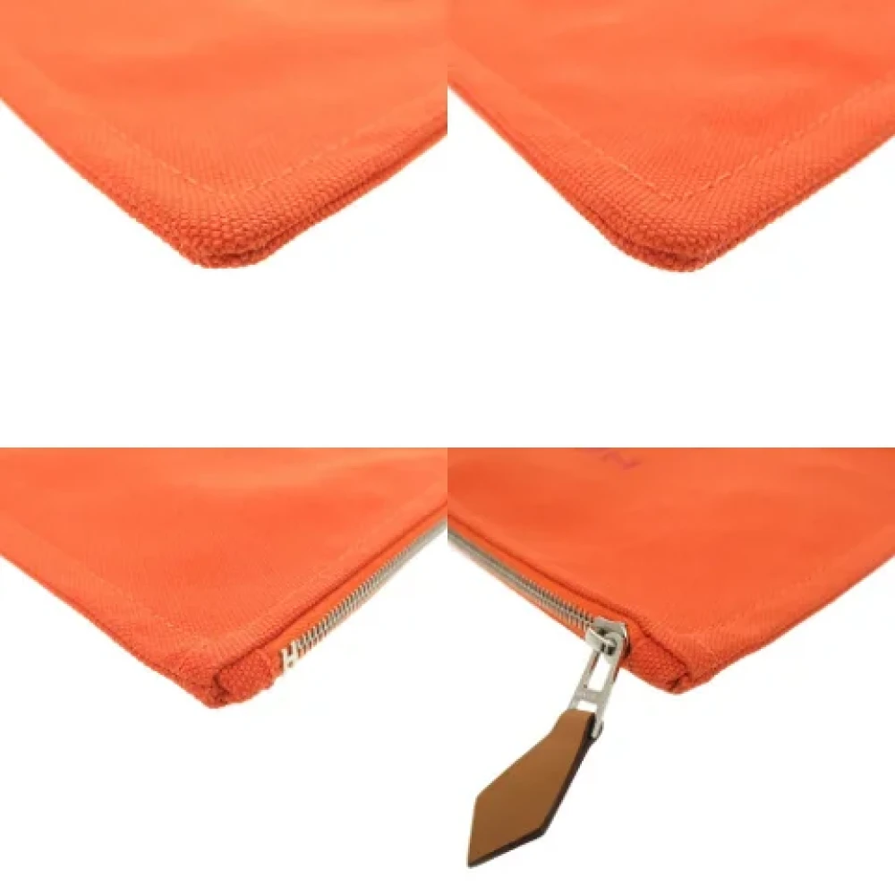 Hermès Vintage Pre-owned Cotton clutches Orange Dames