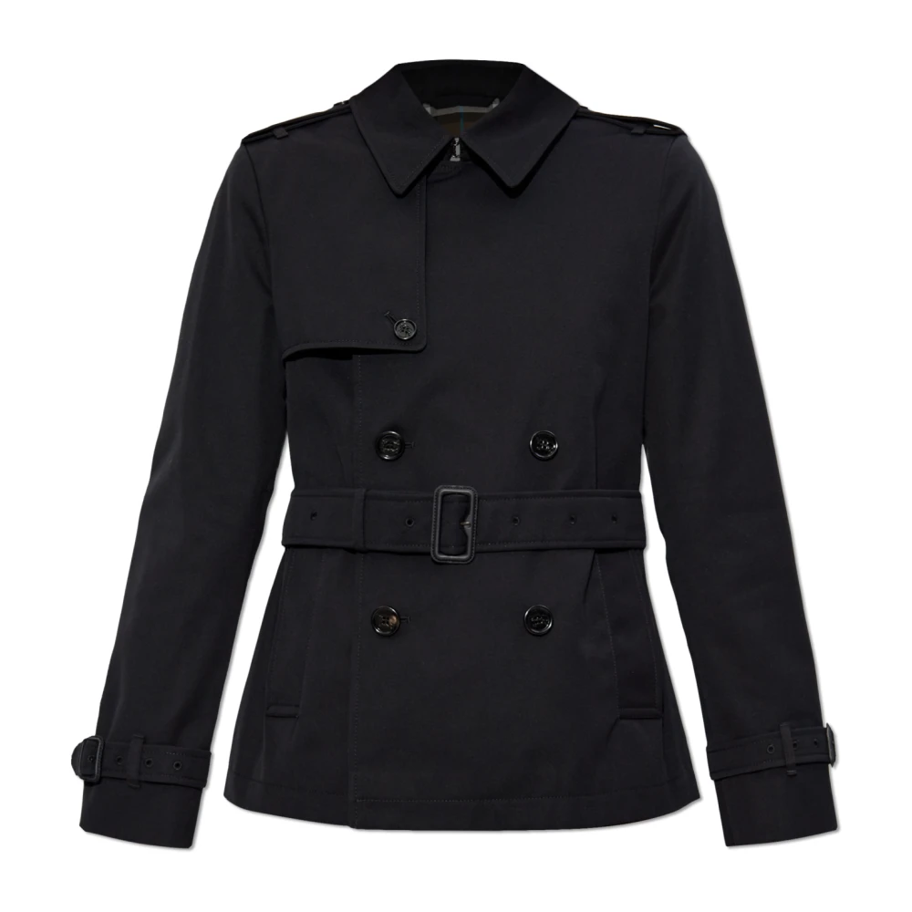 Burberry Korte trenchcoat met riem Black Dames