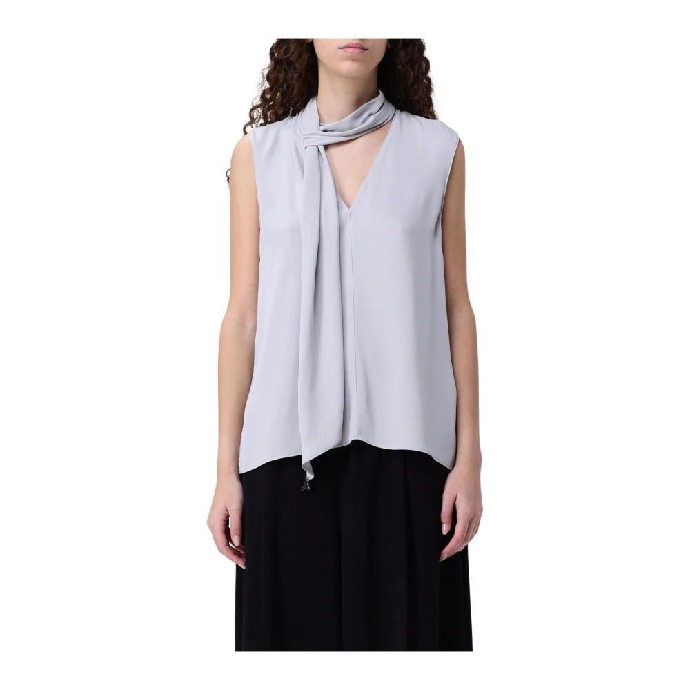 Patrizia Pepe Women's Gray Elegant Sleeveless Blouse