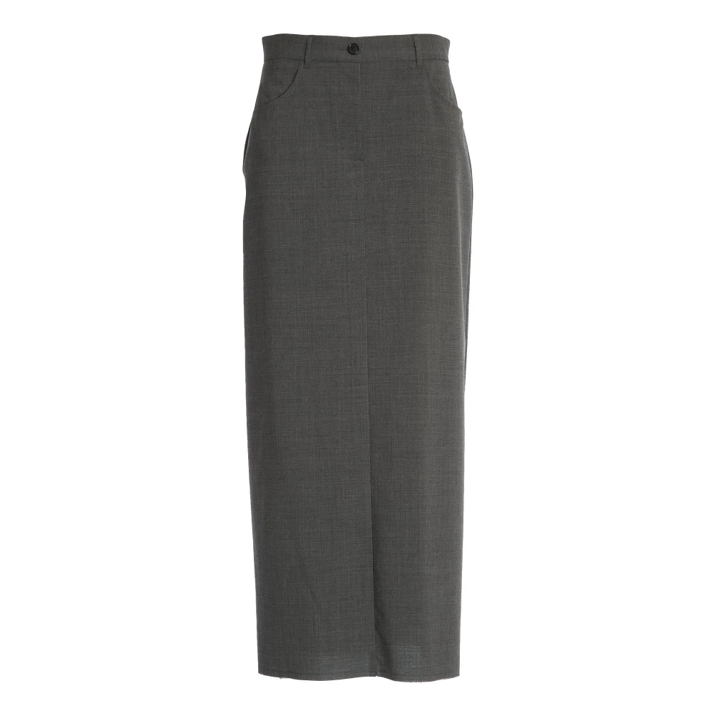 Department Five Luxe Wollen Blend Geplooide Rok Gray Dames