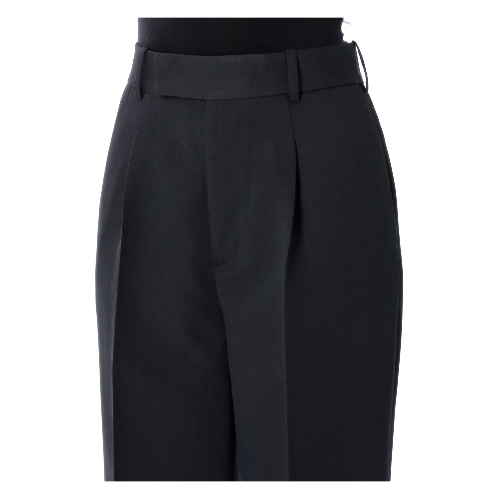 Róhe Zwarte Geplooide Broek Stijlvol Chic Ontwerp Black Dames