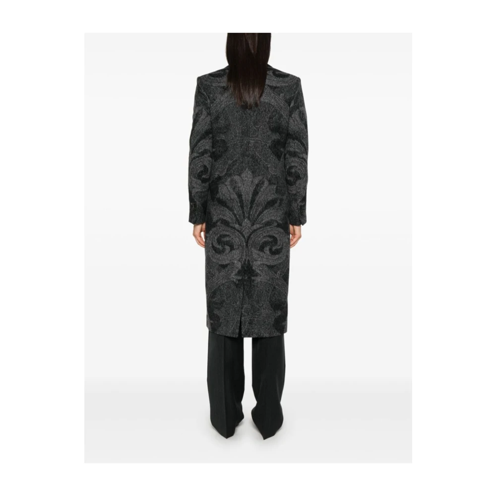 ETRO Dubbelbreasted wollen jas grijs klassiek Gray Dames