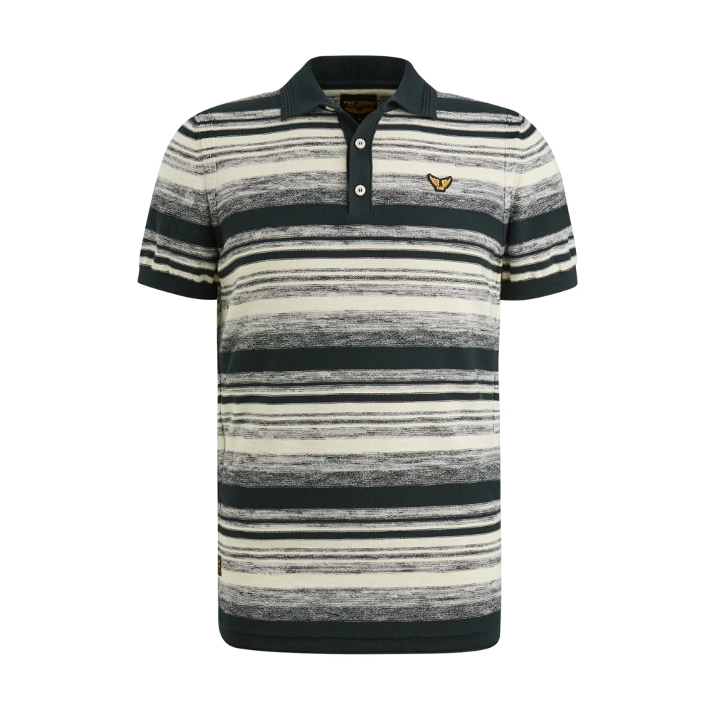 PME Legend Katoen Slub Grad Korte Mouw Polo Blue Heren