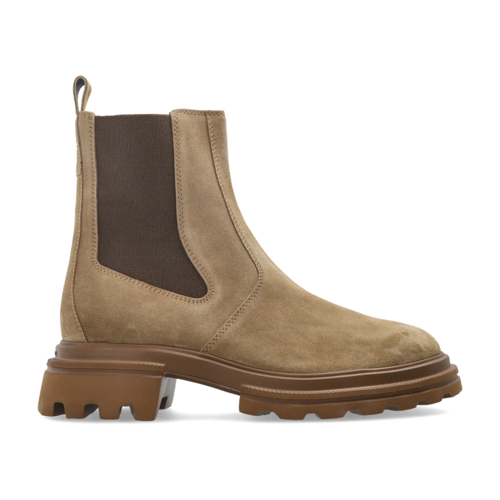 Hogan Women's Brown Chelsea Boots, 4 Uk, Leather Ankle Boots