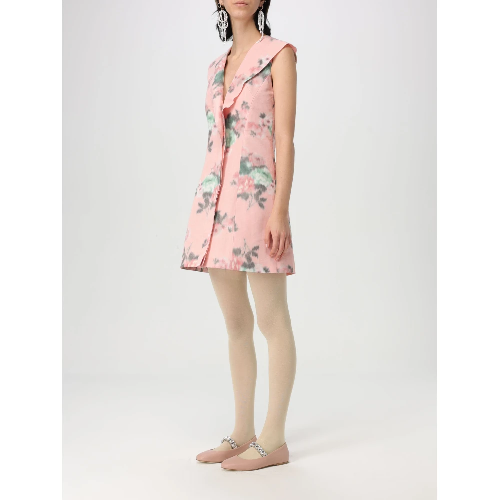 Philosophy di Lorenzo Serafini Bloemen Taffeta Jurk Pink Dames