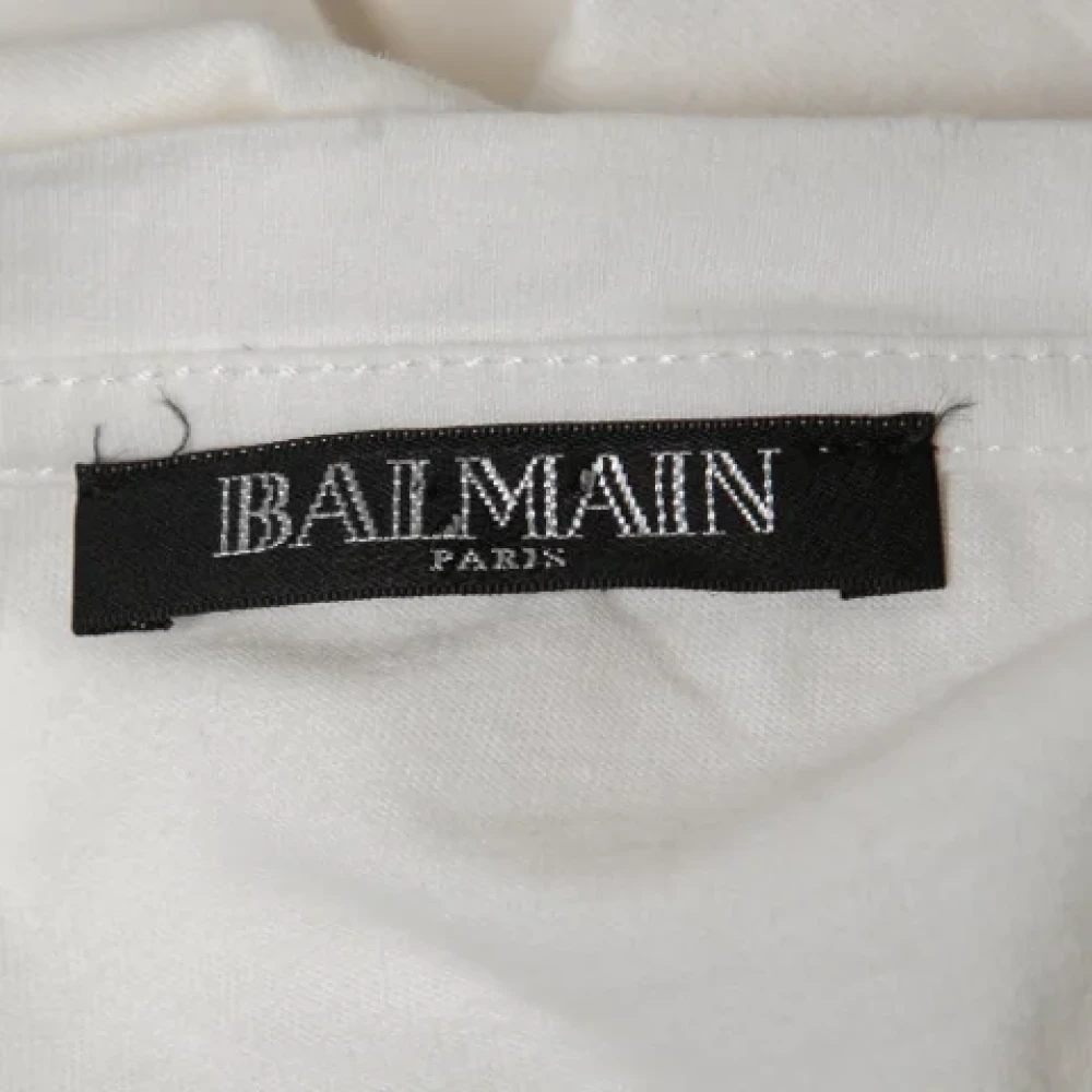 Balmain Pre-owned Cotton tops White Dames