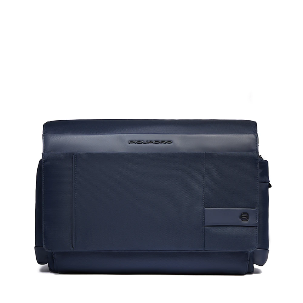 Piquadro Mannelijk Blauw Tassen Heren, One Size, Leer, Messenger Laptoptas 15,6"