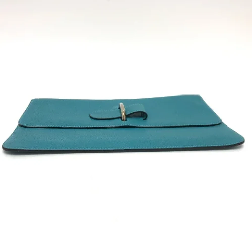 Hermès Vintage Pre-owned Leather pouches Blue Dames