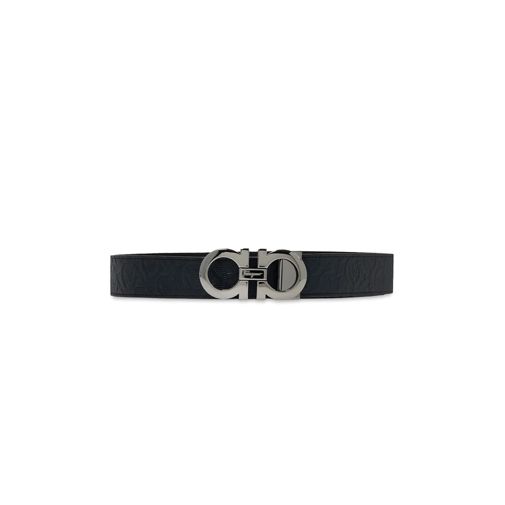 Ferragamo Mannelijk Grijs Accessoires Heren, 105 Cm, Leer, Reversible Gancini Belt