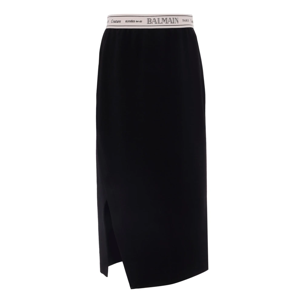 Balmain Girls Black Casual Skirt With Logo Waistband - Kids Skirts - 6 Y - Kids
