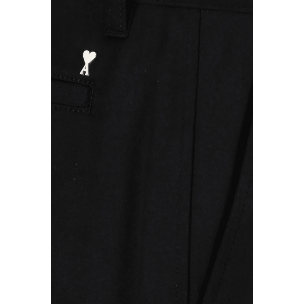 Ami Paris Klassieke Satijnen Chino Shorts Black Heren