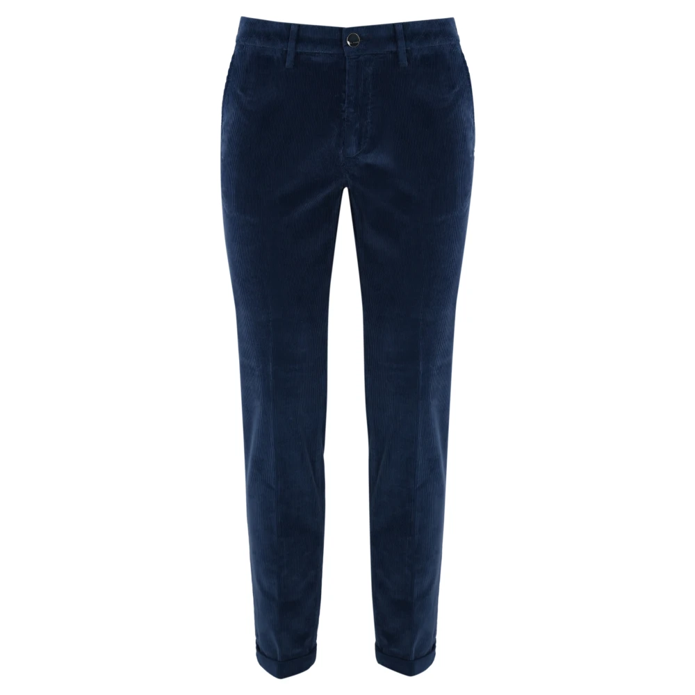 Re-Hash Blauwe Fluwelen Broek Slim Fit Blue Heren