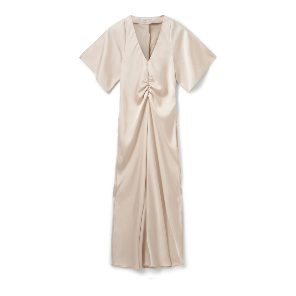 Sofie Schnoor Elegante Champagne Jurk met Gerimpelde Details Beige Dames