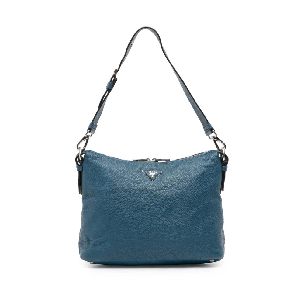 Prada Vintage Women's Blue Vintage Shoulder Bags, One Size, Pre-Owned Leather Shoulder Bag