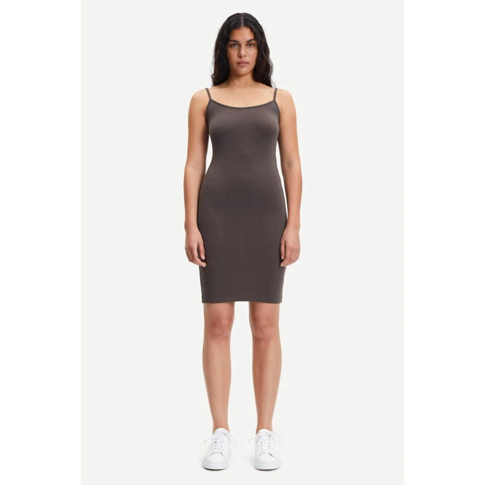 Samsøe Modal Katoenen Slipdress Gray Dames