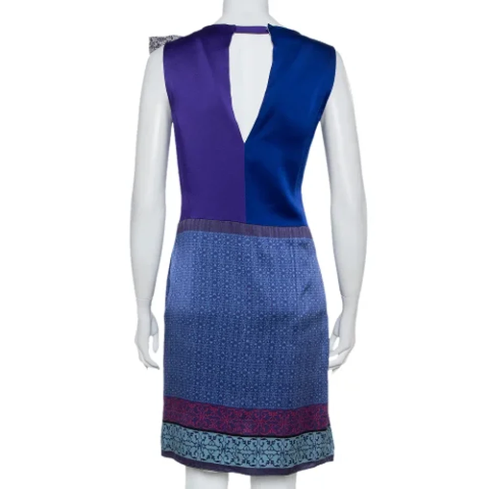 Armani Pre-owned Silk dresses Blue Dames