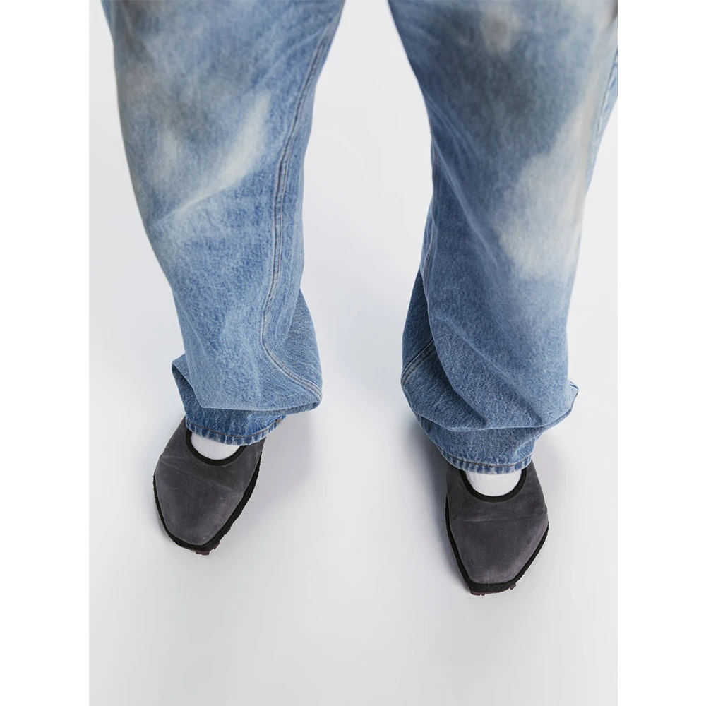 Magliano Versleten blauwe denim straight-cut jeans Blue Heren