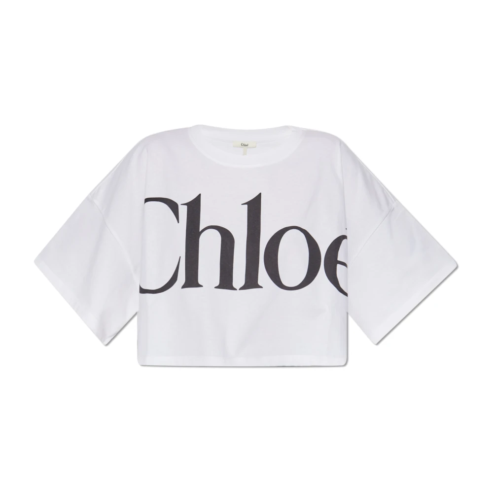 Chloé Women's White T-Shirts, S, Oversized Short T-Shirt