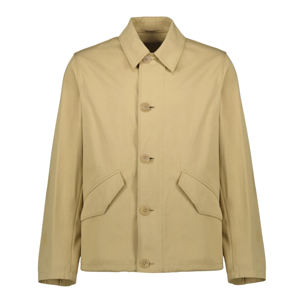 Prada Men's Beige Light Jackets, M, Cotton Jacket