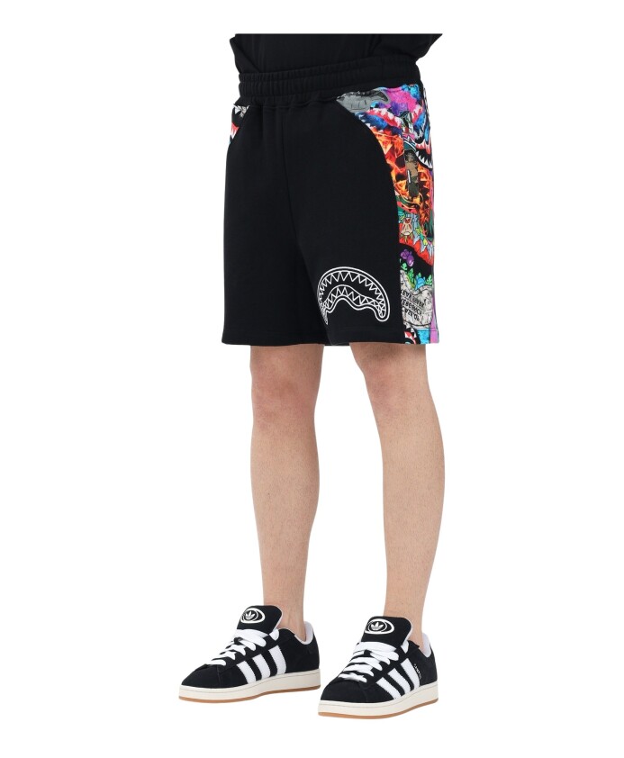 shorts-noirs-style-graffiti-sportif