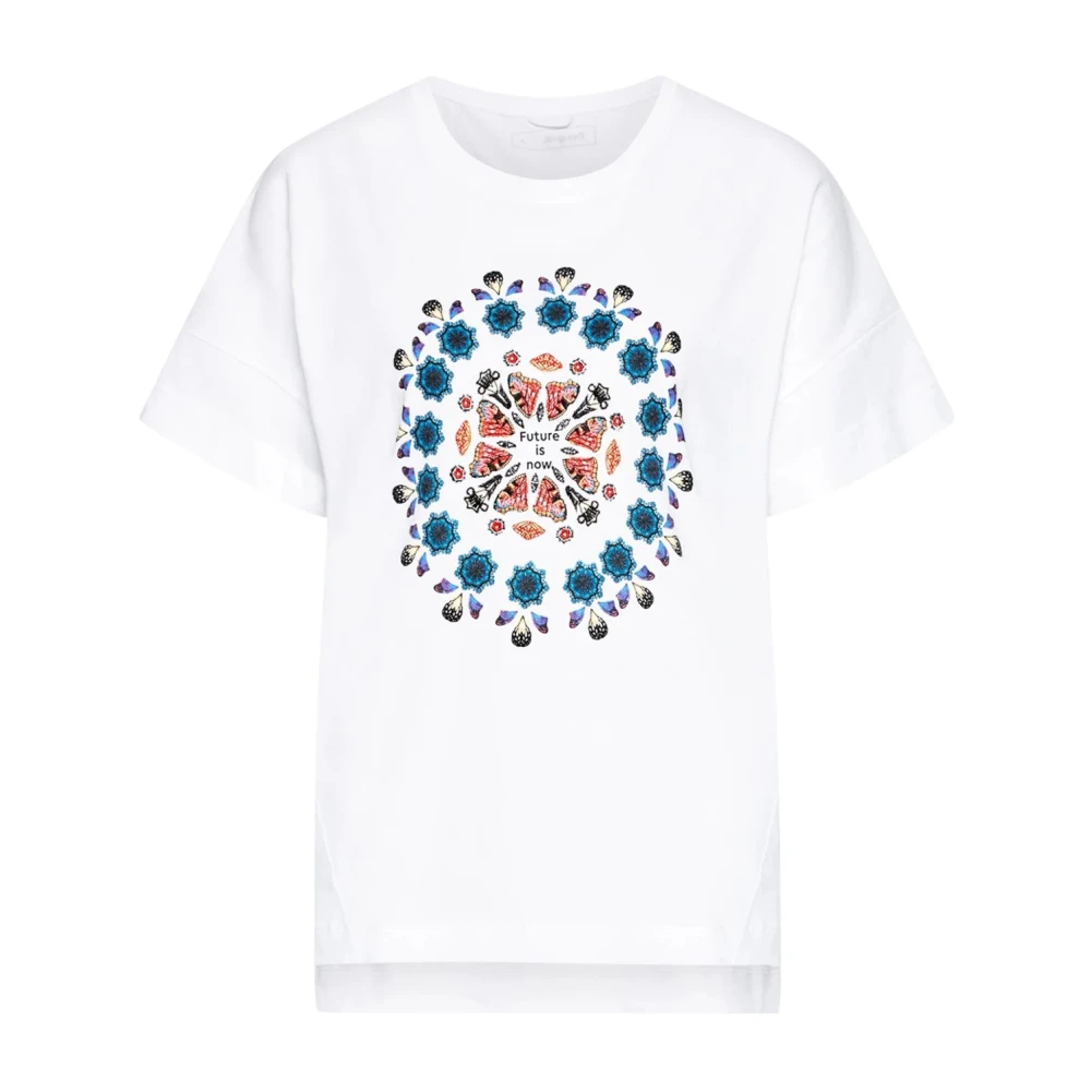 Desigual Korte Mouw T-shirt White Dames