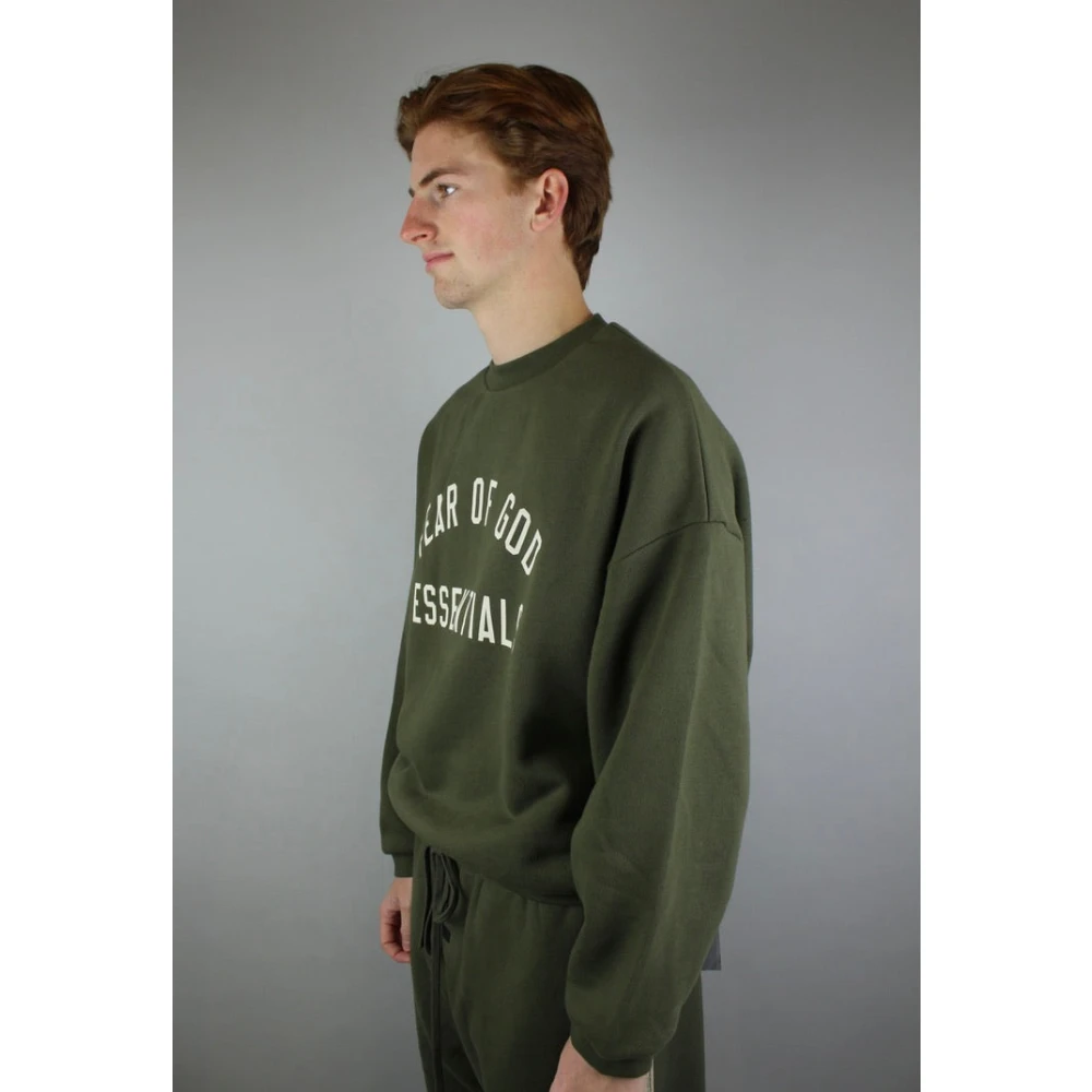 Fear Of God Militair Groene Fleece Crewneck Green Heren