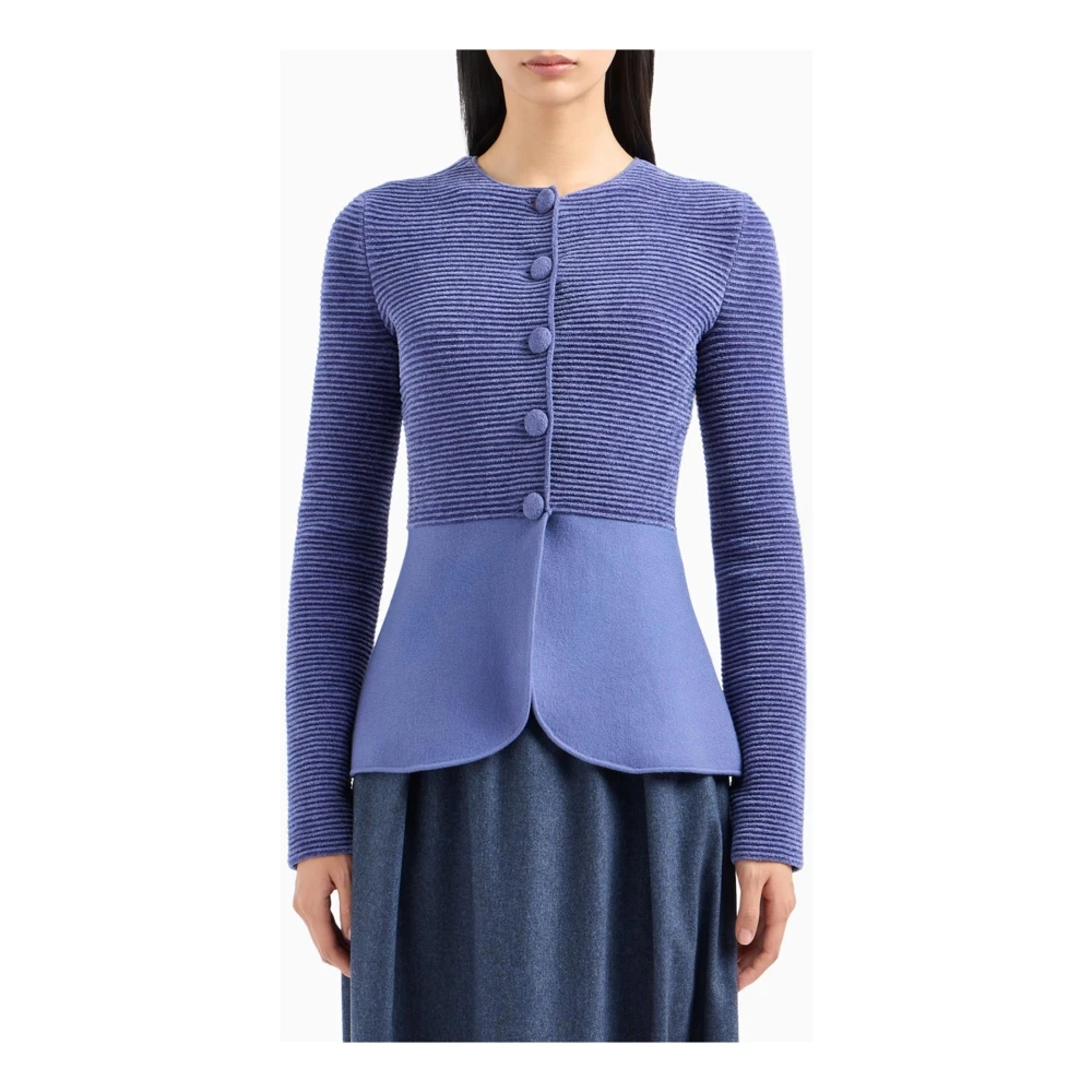 Emporio Armani Stijlvolle jassen met voorste knopen Blue Dames