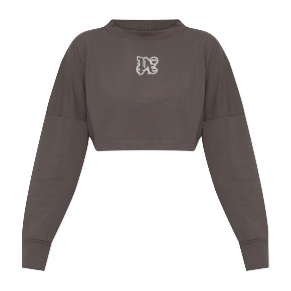 Palm Angels - Top Corto De Manga Larga - Tops - Mujer - Gris - L