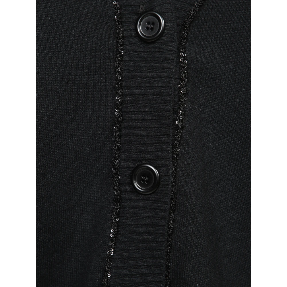 Fabiana Filippi Zwarte Cardigan Sweater Aw24 Black Dames