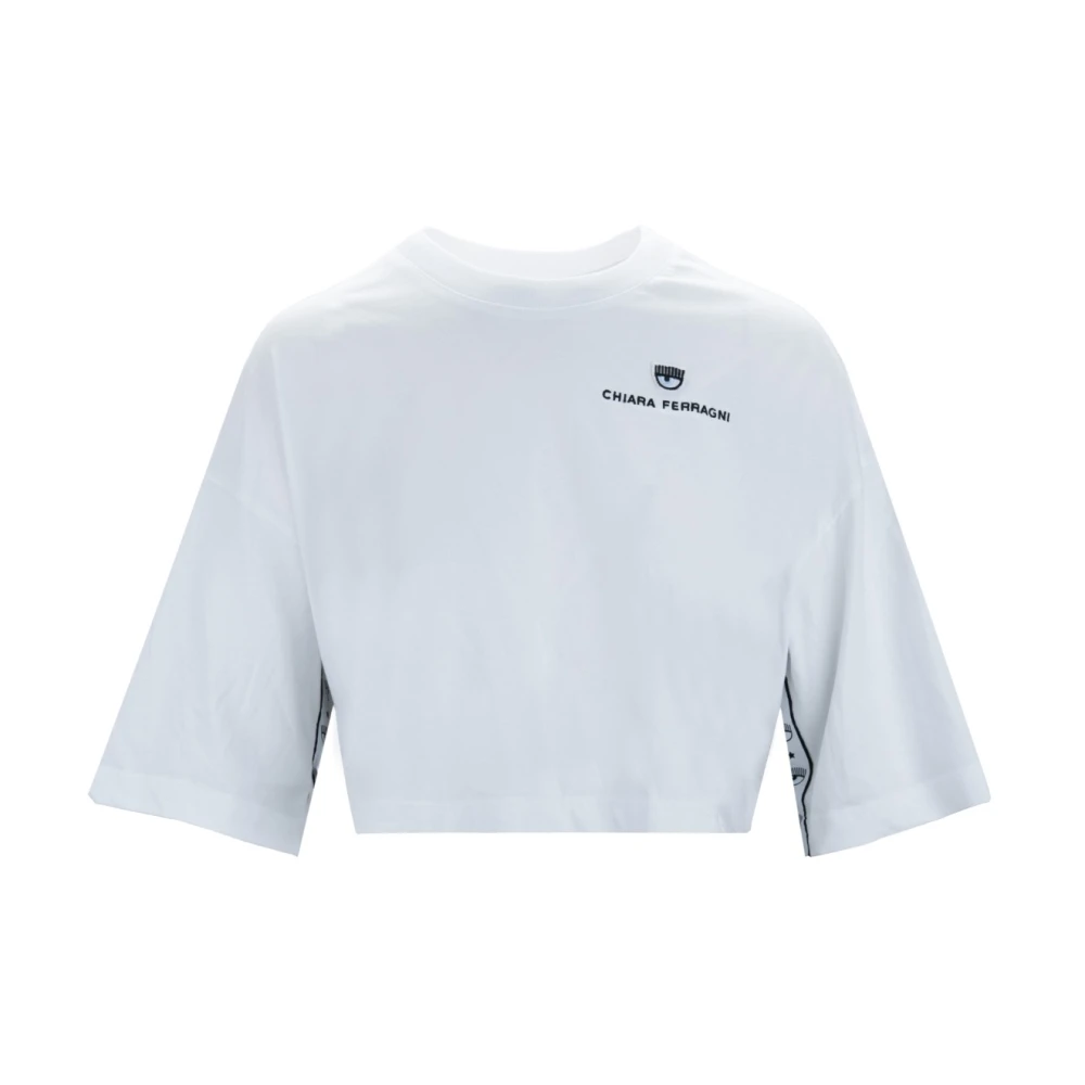 Chiara Ferragni Collection Cropped T-shirt met wijde mouwen White Dames