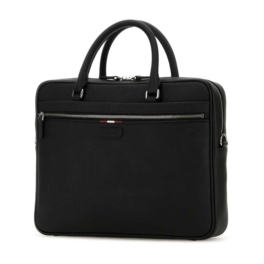 Bally Klassieke Leren Aktetas Black Heren