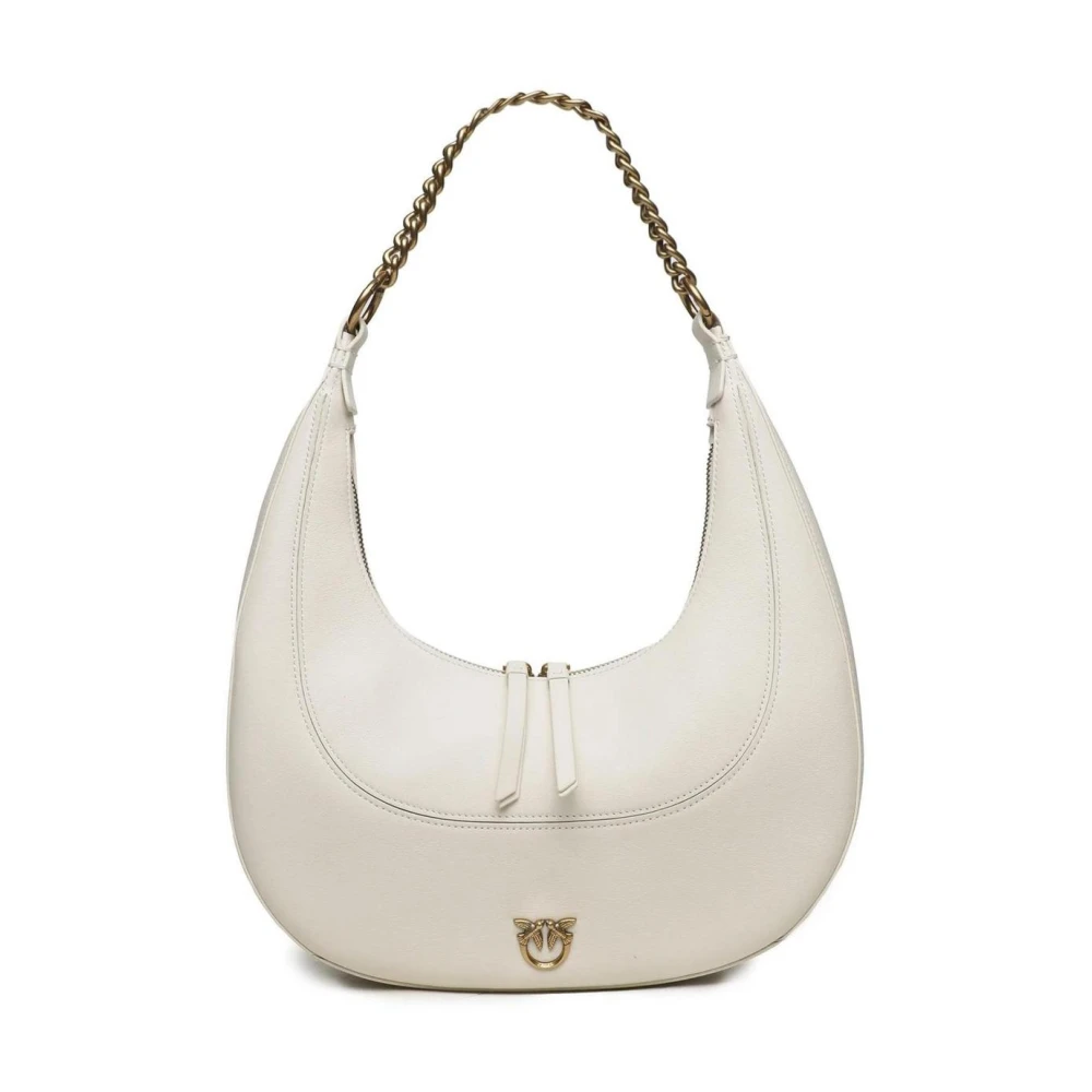 pinko Witte Leren Schoudertas met Rits White Dames