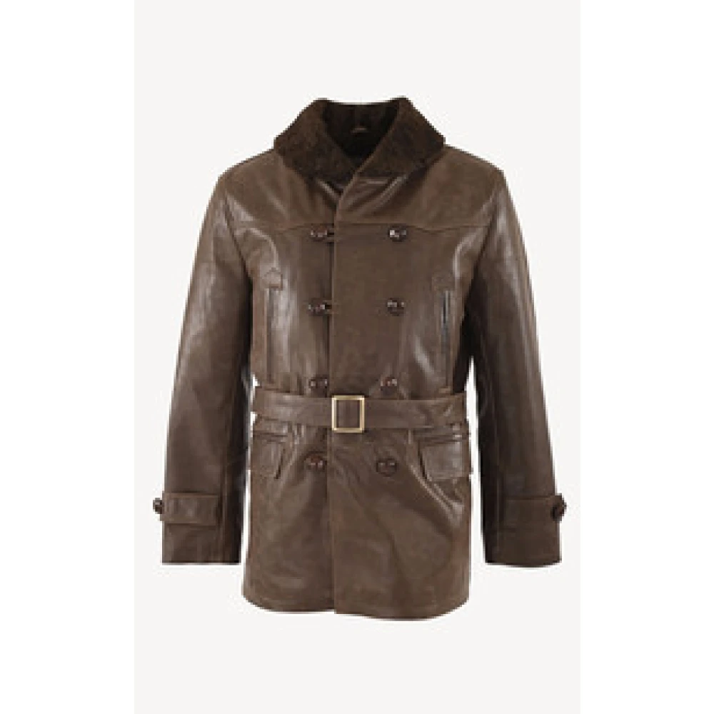 La Canadienne Bruine Schapenvacht Shearling Jas Brown Heren
