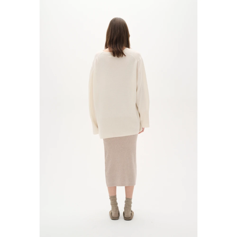 InWear Rib Gebreide Midi Rok Beige Dames