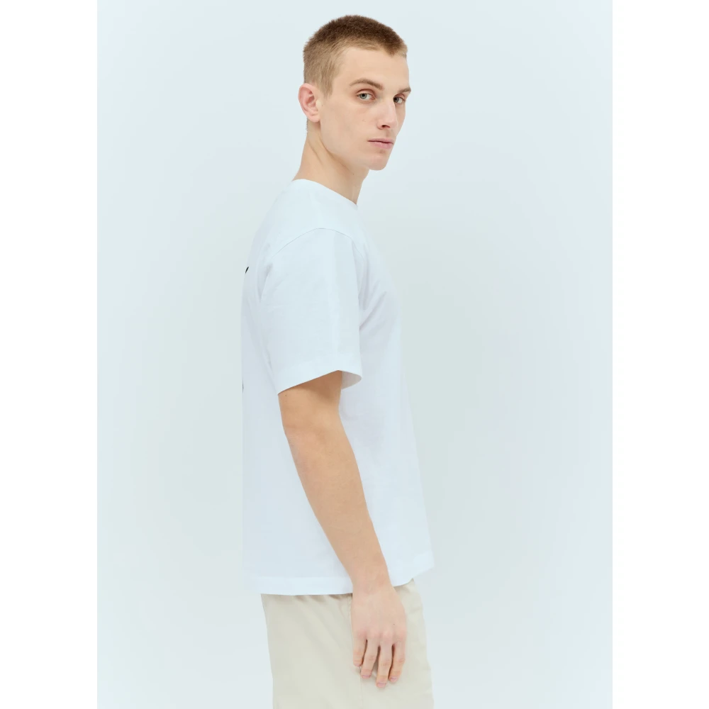 Burberry Aardbei Grafisch Katoenen T-shirt White Heren