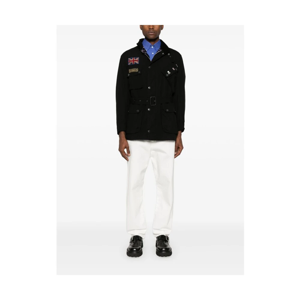 Barbour Buckle-Collar Zip Front Outerwear Black Heren
