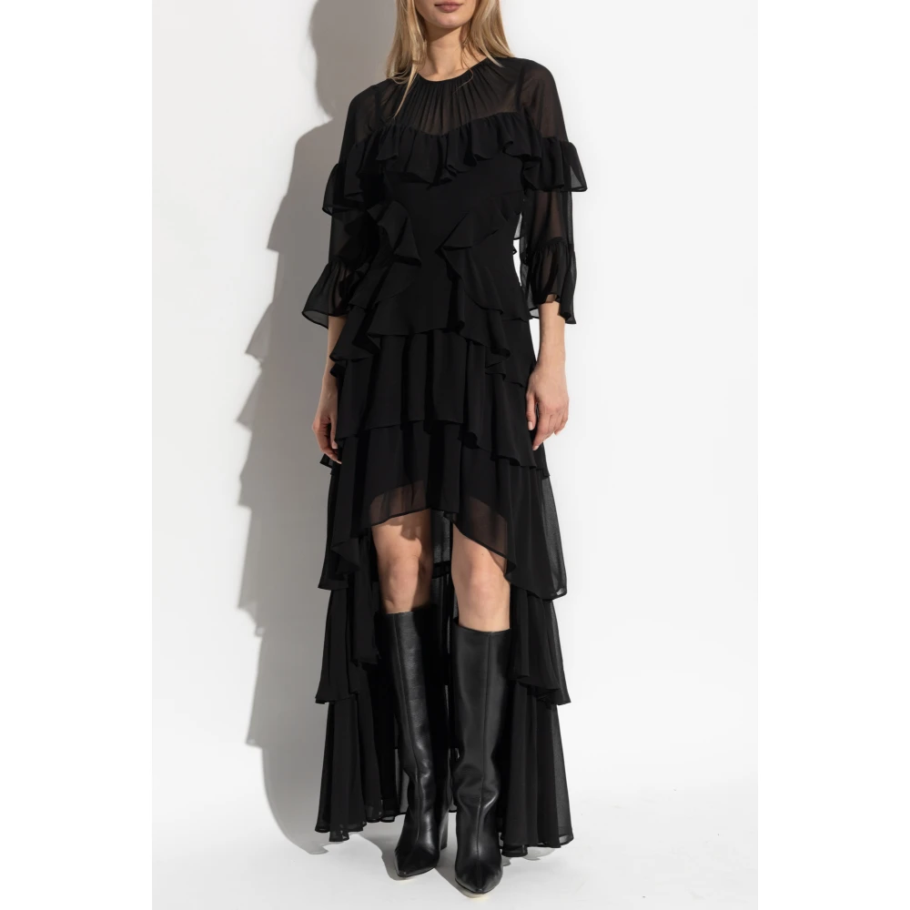 AllSaints Gerimpelde jurk Nat Black Dames