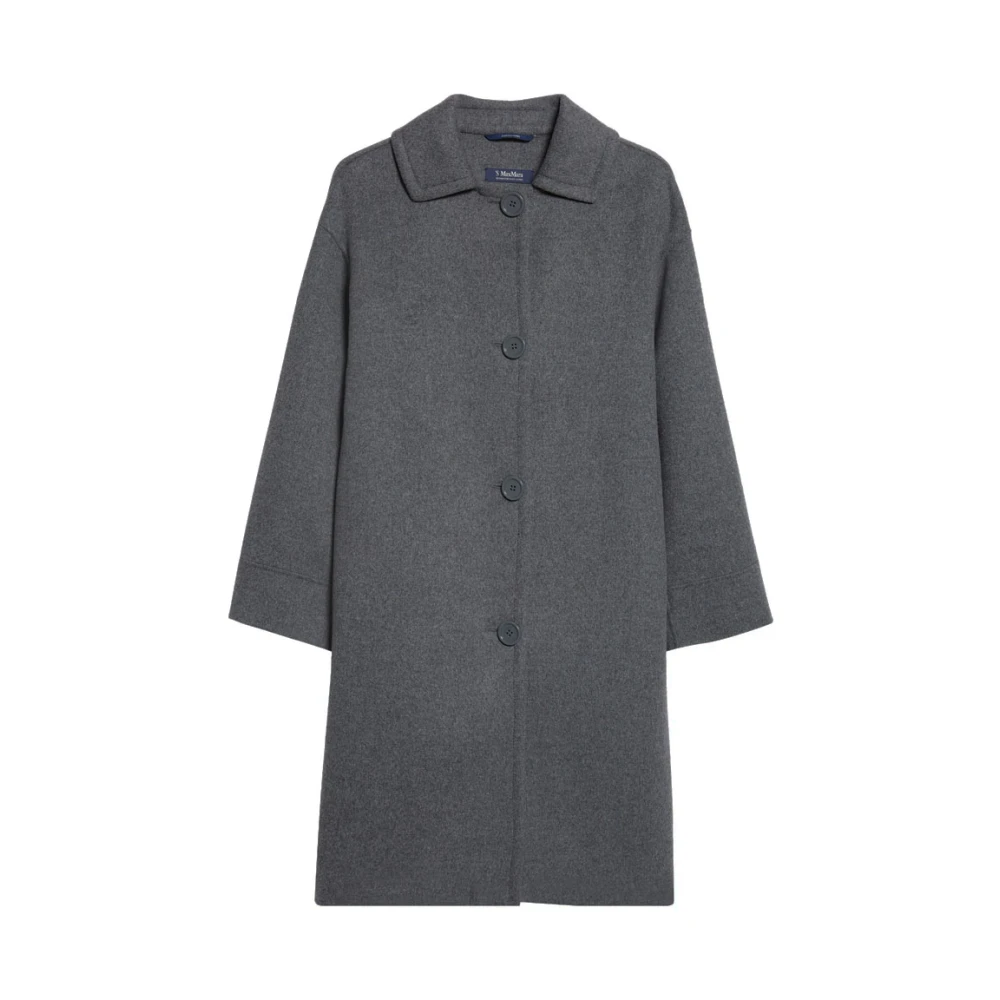 Max Mara Wollen jas met kraag en knopen Gray Heren