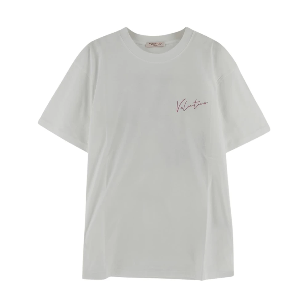 Valentino Katoenen Logo T-shirt White Heren