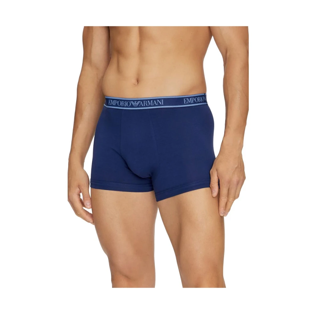 Emporio Armani Blauw Katoenen Ondergoed Collectie Herfst Winter Blue Heren