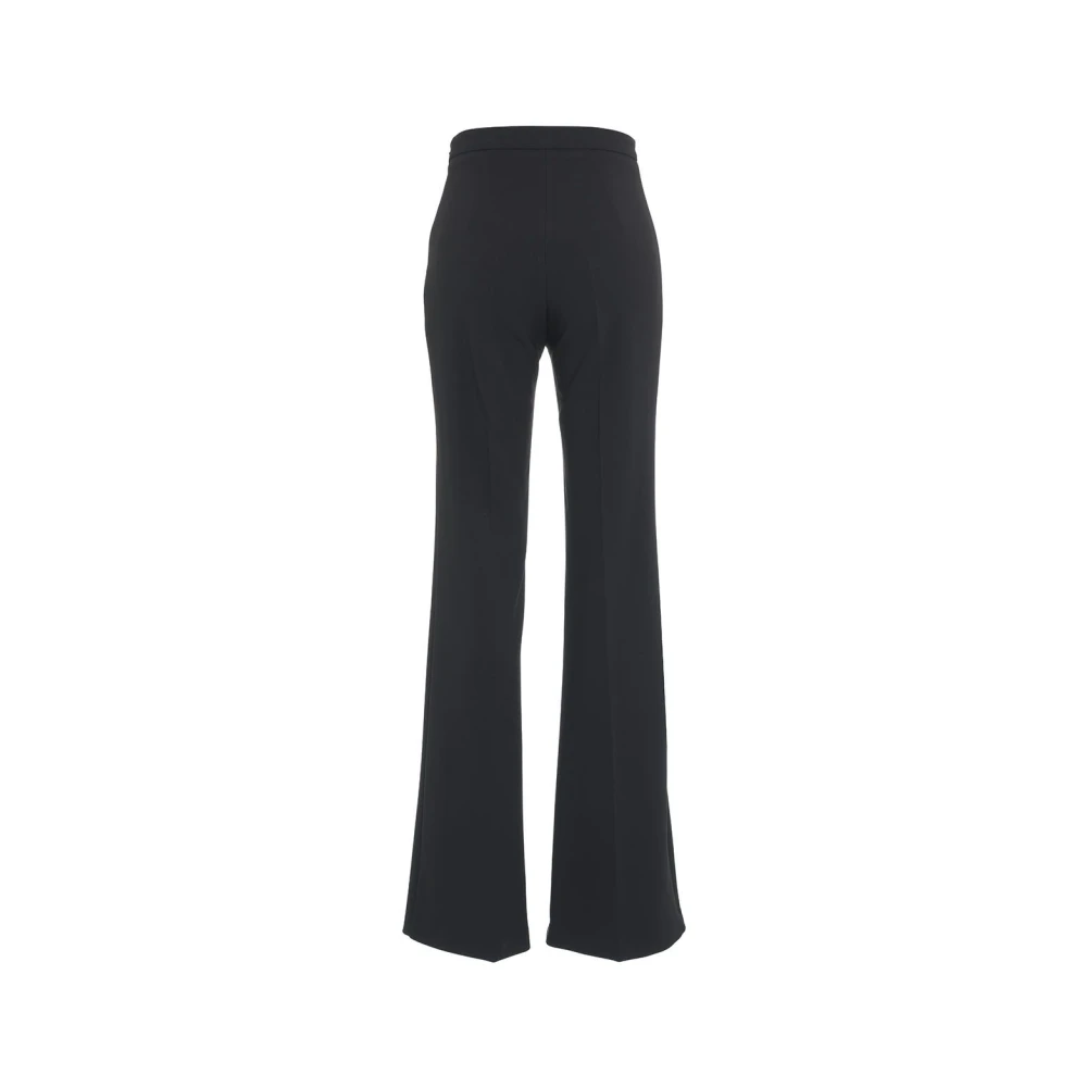Elisabetta Franchi Zwarte Crêpe Palazzo Broek Black Dames