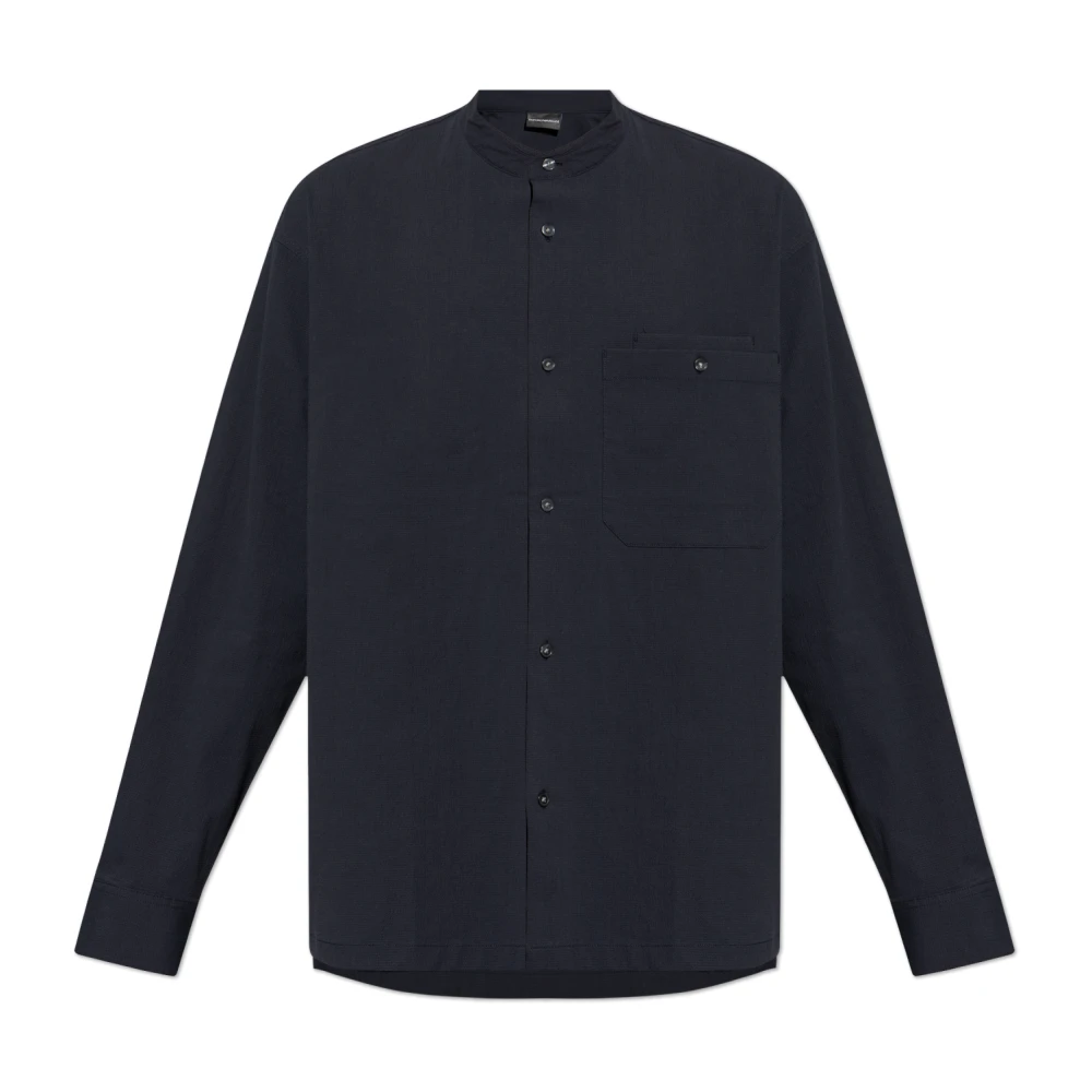 Emporio Armani Overhemd met opstaande kraag Blue Heren