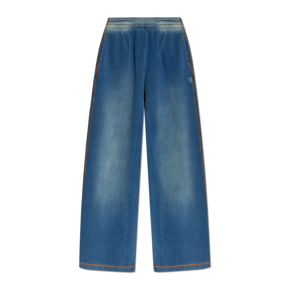 Diesel Katoenen Jogger met Stofeffect Blue Dames