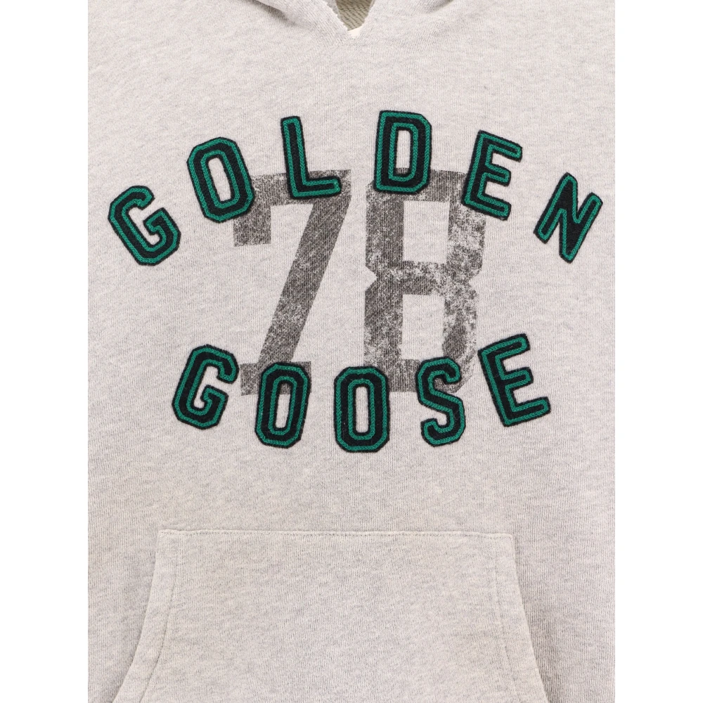 Golden Goose Katoenen sweatshirt met capuchon en logo Gray Heren
