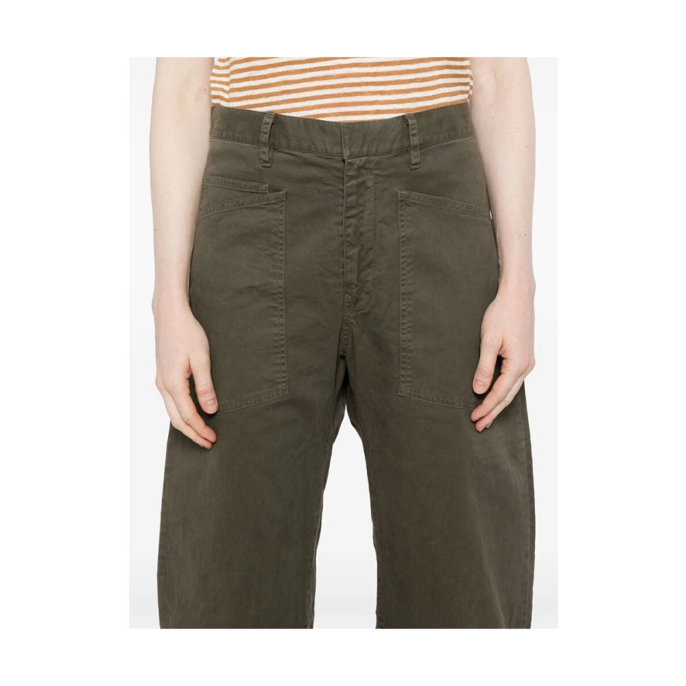 Nili Lotan Khaki Riem Patch Pocket Broek Green Dames