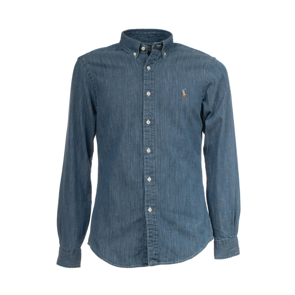 Polo Ralph Lauren Denim Polo Skjorta Blue, Herr